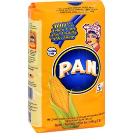 P.A.N. Yellow Corn Meal – Pre-cooked Gluten Free and Kosher Flour for Arepas, 5 lb (Pack of 4)