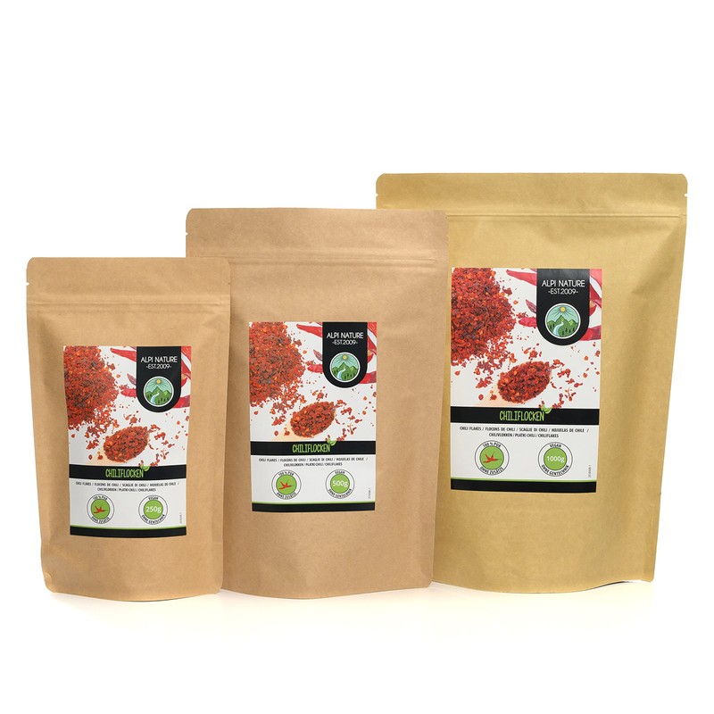 Chili flakes (500g, 1.1lb), crushed chili peppers 100% natural and