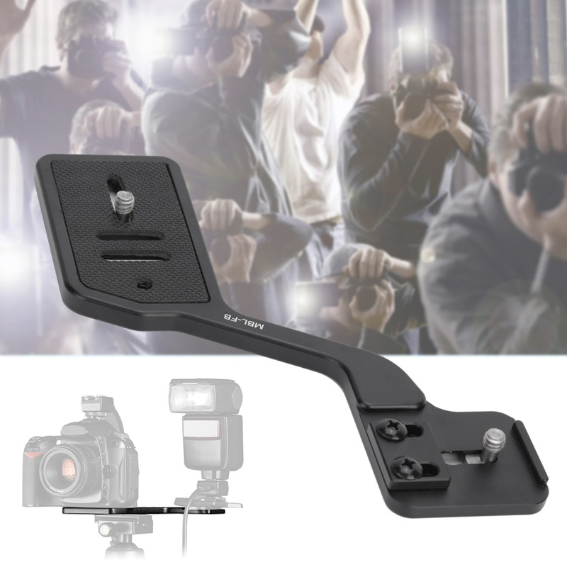 Aluminium Alloy Camera Flashlight Tripod Bracket with Dual 1/4in Screw