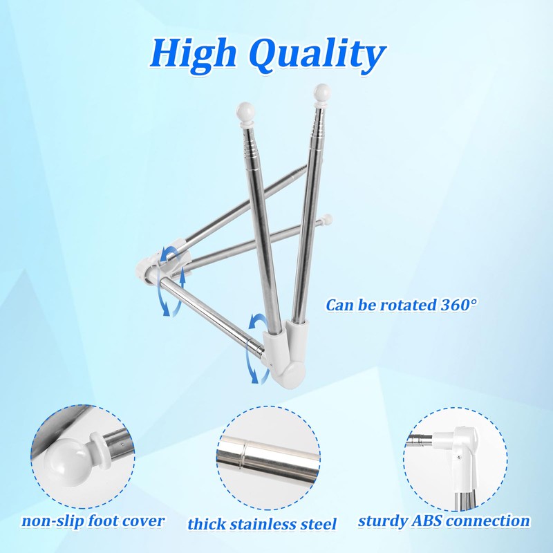 MIUUIPI Foldable Clothes Rack, Portable, Sturdy Extendable Clothes Rail, Stainless