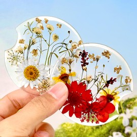 Swooflia Flower Car Cup Holder Coasters for Women - 2.75 Inch Cute Resin Clear Automotive Drink Cupholder Insert Car Accessories 2 Pack White Pink