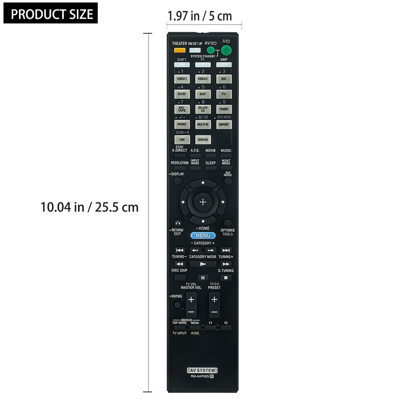 RM-AAP025 Replacement Remote Compatible with Sony AV Receiver STR-DG920 STR-DN1010