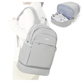 suradar Sports Backpack for Women with Wet Pocket and Shoe Compartment Sports Backpack Women's Gym Backpack Backpack with Shoe Compartment Gym Bag for Fitness Swimming, lightgrey