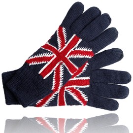 Union Jack Wool Glove - Thermal Winter Double Layered - Water Resistance Unisex Men Women Lightweight Touchscreen Gloves for Cycling Running Driving Cycling Climbing Hiking Skiing (Union Jack Gloves)