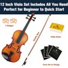 Mendini by Cecilio 12-Inch Solid Wood Viola Set for Beginners