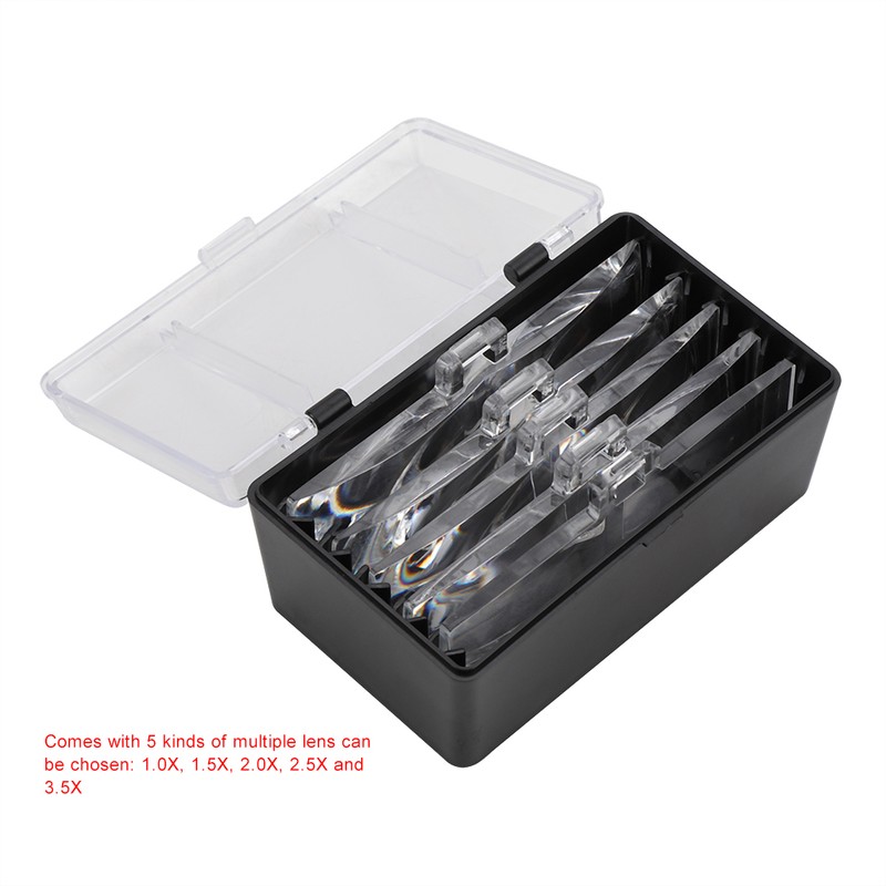 Hands Free Eyeglasses Bracket Magnifier with 5 Pcs Lenses Headband