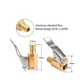 Kjzeex 3 Stück 8mm Autoventil Hebelstecker Air Chuck, Messing Autoventil Adapter Druckluft Reifenfüllnippe Momentstecker Reifenfüllnippel, Auto Ventilstecker für Reifenventile mit Ventilgewinde