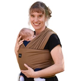 Baby Wrap Carrier Soft, Stretchy, Cotton Baby Wrap, Baby Sling, Nursing Cover Up for use with Newborn-Toddler: Evenly distributes Weight for More Comfortable Carrying (Brown)