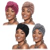 DRESHOW 4 Pieces African Turban for Women Soft Pre-Tied Knot