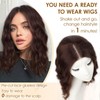 AISI HAIR Brown Wig for Women Medium Length Wave Curly