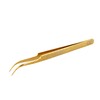 Titanium Gold Diamond Grip Tweezers 5.50” Curved | 0.71 oz