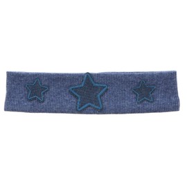 Little Girls Headwrap Ribbed Baby Headband with Three Stars - Blue