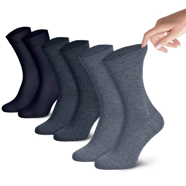 Piarini Men's Health Socks without Elastic Waistband, Pack of 3,