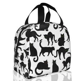 Insulated Lunch Bag, Black Cat Lunch Box for School Student Kids Boys Girls,Leakproof Small Lunch Tote for Adult Men Women,Reusable Lunch Cooler Tote Bag for Office Work Picnic