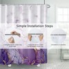 Uiiooazy Marble Bathroom Shower Curtain Purple Gold Waterproof Fabric Shower