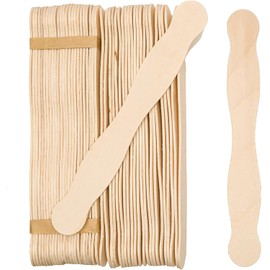 Wooden 8" Fan Handles, Wedding Programs, or Paint Mixing, Pack 75, Jumbo Craft Popsicle Sticks for Auction Bid Paddles, Wooden Wavy Flat Stems for any DIY Crafting Supplies Kit, by Woodpeckers