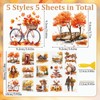 WANDIC 5 Sheets Rub On Transfer Stickers, Autumn People and