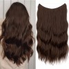 Xbwig Extensiones De Cabello De Alambre Invisible De 22 Pulgadas