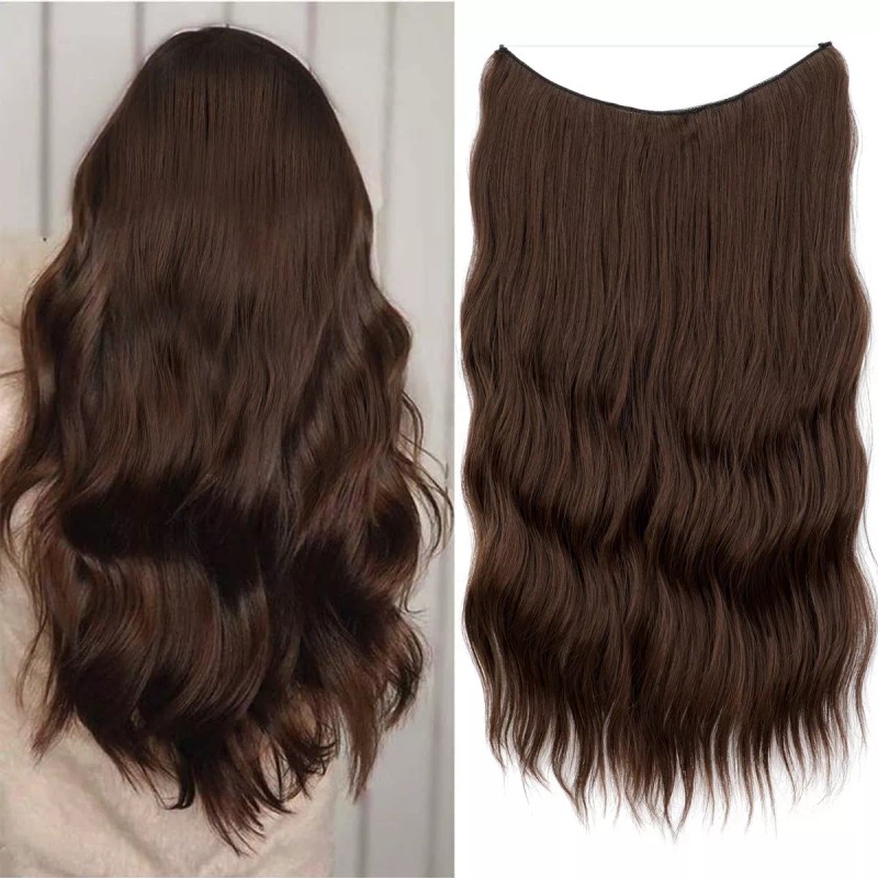 Xbwig Extensiones De Cabello De Alambre Invisible De 22 Pulgadas