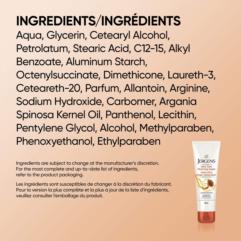 Jergens® Travel Size Ultra Care Restoring Argan Oil-Infused Moisturizer &