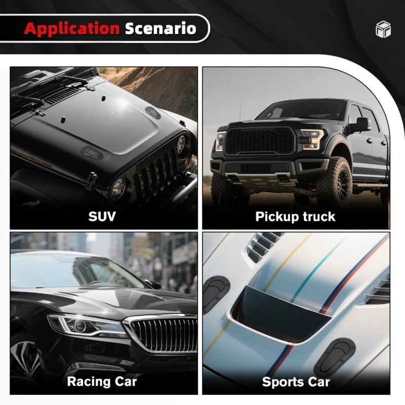 BARTOO Universal Racing Car Flush Mount Quick Release Hood Latch