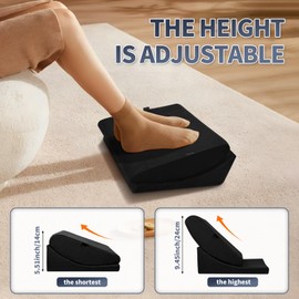 Love&go Adjustable Foot Rest for Under Desk, 5-in-1 Multifunctional Footrest, Backrest, Legrest, Headrest, Seat Cushion,for Office, Home, Gaming (Black)