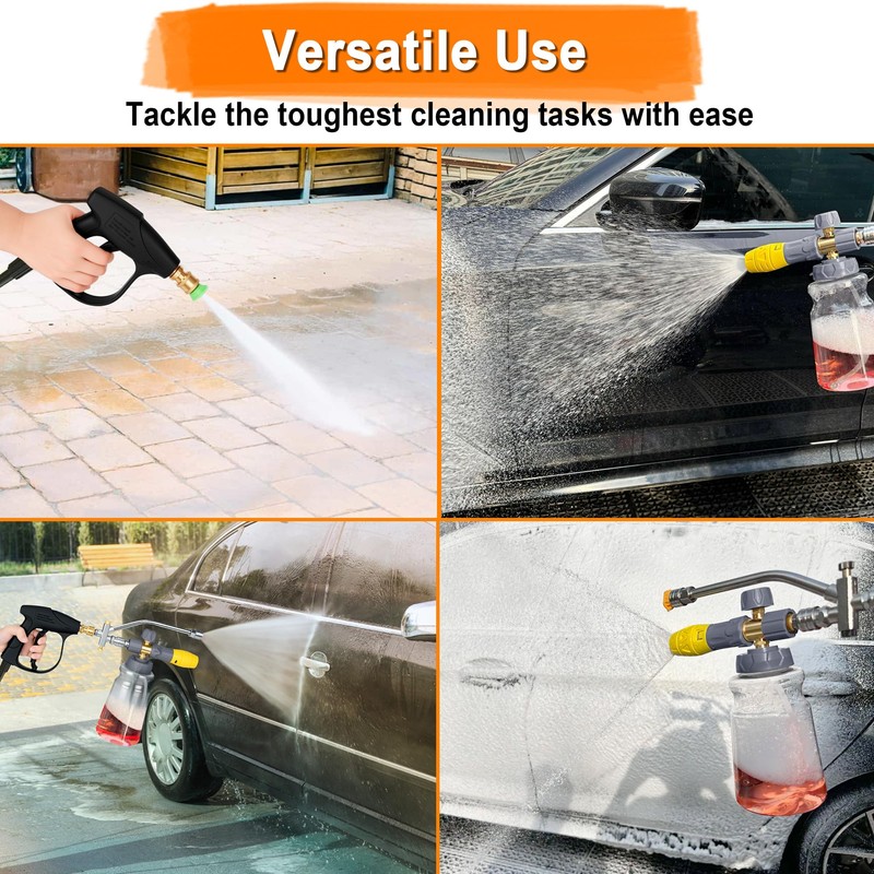 Foam Cannon for Pressure Washer Gun with Dual Connector Accessory