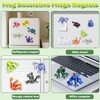 16 Pcs 3D Printed Frog Fridge Magnets, Articulated Movable Joints