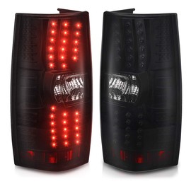 AUTOSAVER88 LED Taillights Tail Lights Compatible with Chevy Suburban 2007-2014 / Chevy Tahoe 07-14 Black Smoke Replacement Tail Lamps Assembly (Do NOT Fit Barn Door Models)