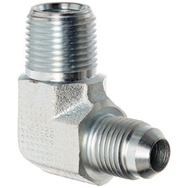 Eaton Weatherhead C5405X6X6 Carbon Steel SAE 37 Degree (JIC) Flare-Twin Fitting, 90 Degree Elbow, 3/8" NPT Male x 3/8" JIC Male