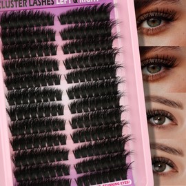 Lash Clusters Eyelashes Clusters 192pcs Left&Right Cluster Eyelash Extensions Thick D Curly Individual Lashes Clusters 100P 10-18MM DIY Fairy Lash Extension at Home
