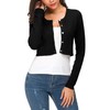 EXCHIC Women's Elegant Long Sleeve Bolero Cardigan with Buttons Round