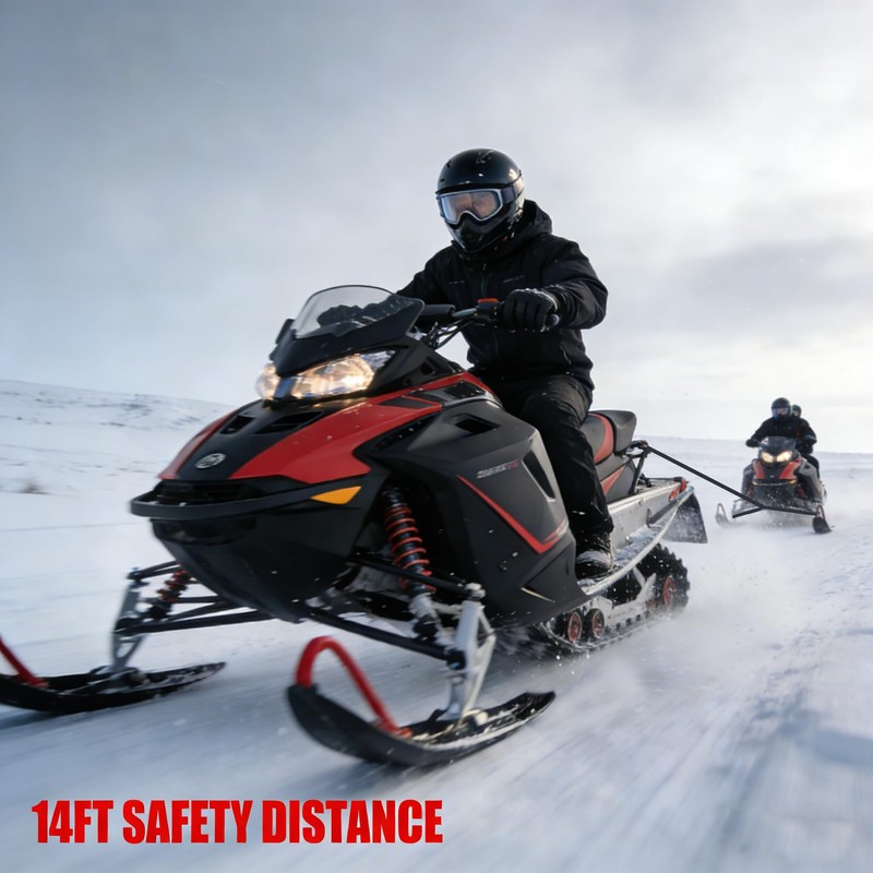14 FT Heavy-Duty Snowmobile Tow Strap, Durable Tow Rope with
