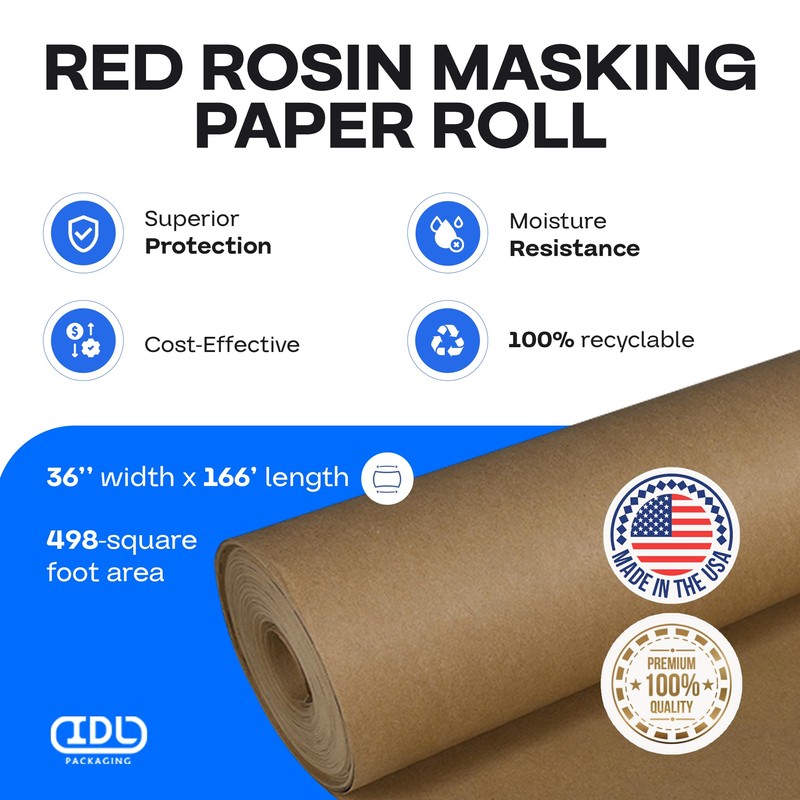 IDL Packaging Brown Rosin Masking Paper 36" x 1992" (166