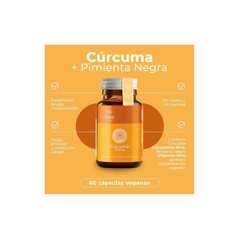 Cúrcuma 500 mg + Pimienta Negra DUO TIBA SALUD