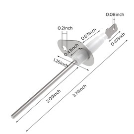 Furnace Flame Sensor Replacement for Goodman Amana Furnace Replaces 0130F00010 B11726-06 B1172606 20488501 P1257001F P1257007F P1257002F P1257008F 6 PCS
