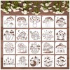 20 Pieces Mushrooms Stencils Template, Reusable Boho Mushroom Moon Flowers