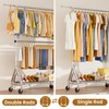 JIEJIERUI Heavy Duty Clothes Rack for Hanging Clothes, Double Rods