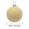 Pack of 6 Plastic Velvet Christmas Baubles Velvet 6 cm