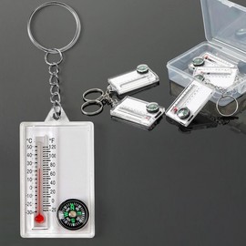 5 thermometer compass keychains Portable key chain
