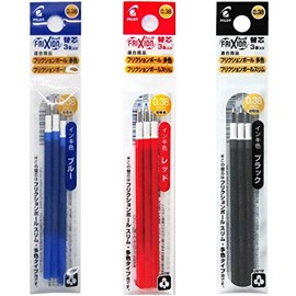 Pilot Gel Ink Refills for FriXion Ball 3 Gel Ink Multi Pen & FriXion Ball Slim 038 Gel Ink Pen, 0.38mm, Black/Blue/Red Ink, 3 Packs 9 refills total Value Set