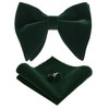 Alizeal Mens Pre-Tied Velvet Oversized Bow Tie, Hanky and Cufflinks