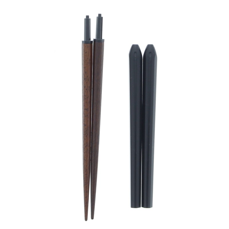 Ishida Chopsticks Made in Japan, Portable, Natural Wood, Lacquer, Black,