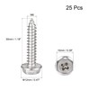 sourcing map Phillips Hex Washer Self Tapping Screws, M6 x