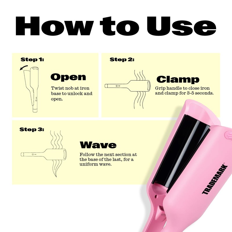 Trademark Beauty Hair Waver - Double Barrel Hair Crimper, Beach