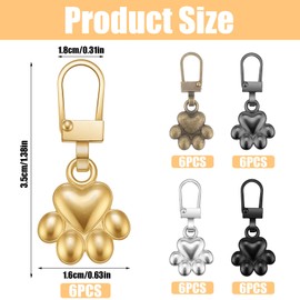 Elegaperma 30pcs Zipper Pulls Charms, Dog Paw Zipper Pull Charms, Metal Decorative Zippers Charm Replacement for Luggage Backpacks Purses Jackets Handbags Keychain DIY Crafts Jewellery Making