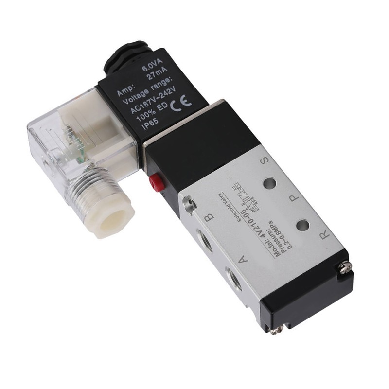 2 Position 5 Way Pneumatic Solenoid Valve Aluminium Alloy Wear