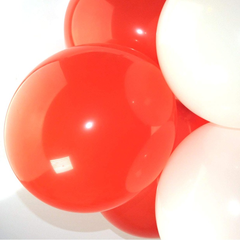 12" Latex Balloons, Pack of 20 (Red, White)