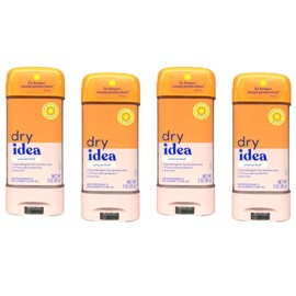 Dry Idea Clear Gel Anti-Perspirant & Deodorant, Advanced Dry, Unscented Hypo-Allergenic, 3.0 Ounce Tubes Packaging May Vary (Pack of 4)