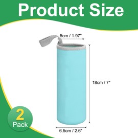 YELARXI Neoprene Water Bottle Sleeves, Water Bottle Carrier Insulators Beverage Bottle Can Sleeves Covers Holder with Strap, 3 in Fit for Hiking Cycling Camping Travel (2 Pack, Light Blue)